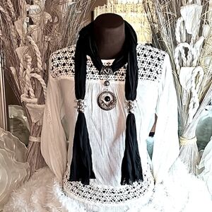 Custom Designed Black Designer Scarf. Women's Size: One Size.
